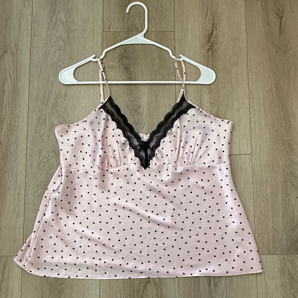 Linea Donatella Pink Camisole with Black Lace